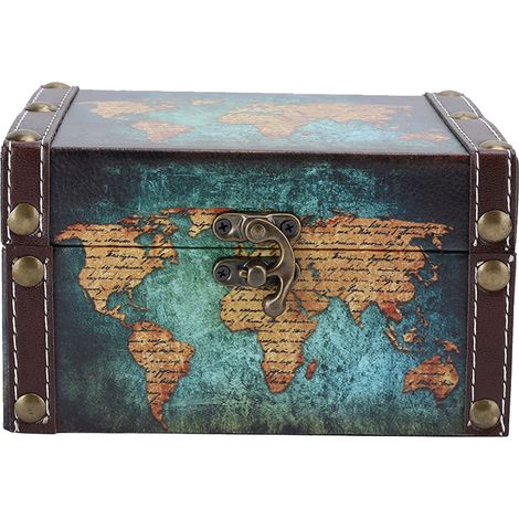 Coffret à bijoux vintage, boîte de rangement pour bagues, boucles d'oreilles, pendentifs et colliers, organisateur de bijoux, modèle 2208A-06 (1/5)
