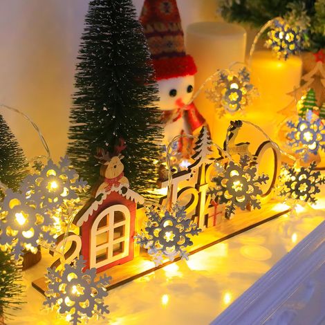 1 Guirlande Lumineuse, 3M, 20 LED, Flocon de Neige, 2 Modes, Intérieur, Noël (1/5)