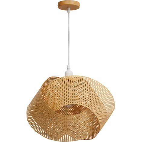 Lámpara colgante de bambú natural y metal D40 cm - Orta