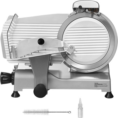 Mophorn Cortadora Electrica Comercial 340 W Cortadora de Jamón Hoja de 250 mm 360 RPM Cortadora de Embutidos con Hoja de Acero Inoxidable para Cortar Carne Queso Verduras Fruta