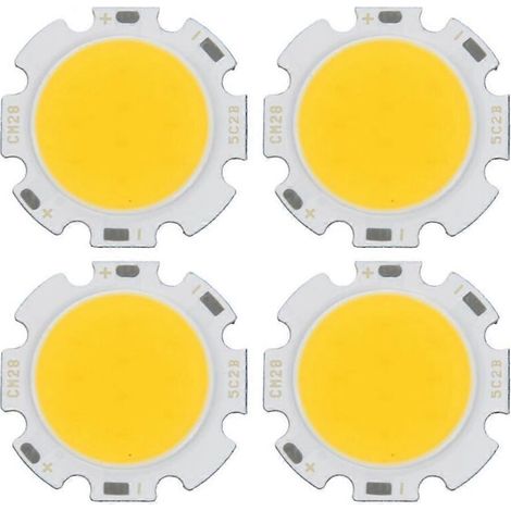 Pack of 4 round 5W COB LED bulbs, ultra-bright, warm white, 15-17V DC, BHK-AquaForge (1/5)