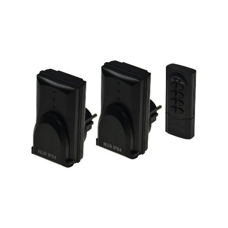 Outdoor Funksteckdosen Set IP44 zwei Steckdosen mit Fernbedienung (1/4)