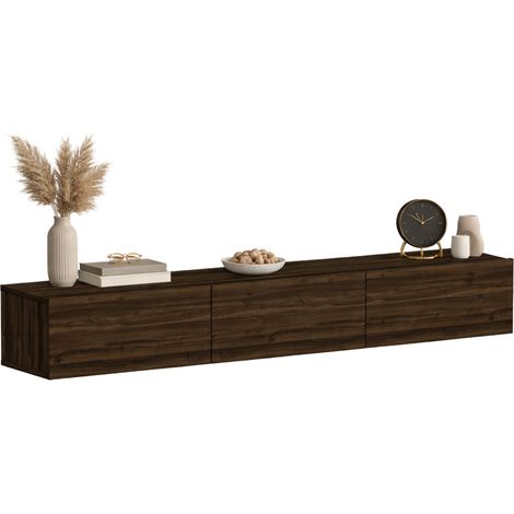 Mobile Porta tv Lariano, 3 Vani, 3 Ante, Apertura a Ribalta, 180x31x26h cm Marrone Noce