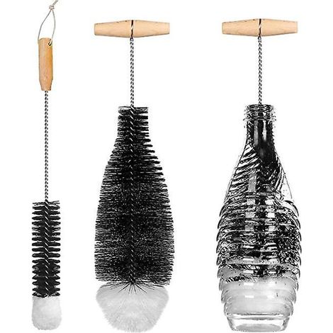 lot De 2 Goupillon Bouteille Brosses De Nettoyage Brosse Bouteille Nettoyage Avanc Pour Bouteilles En Verre Thermos Biberons Et Tasses. (1/5)
