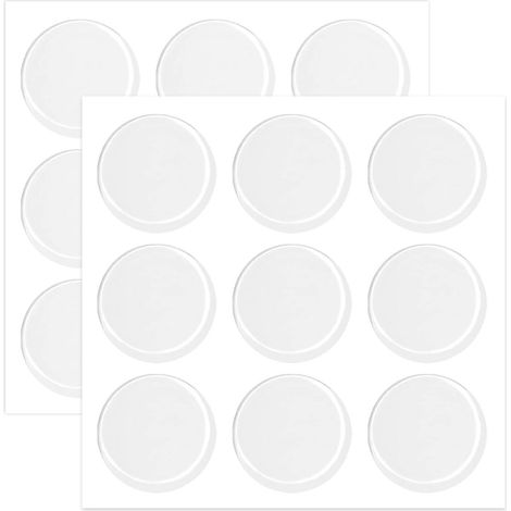16 Patins de protection, transparents, ventouses 5 x 20 mm, caoutchouc, plastique, pour plateau de table en verre et murs (1/5)