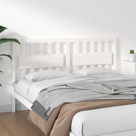 vidaXL Testiera per Letto Bianca 165,5x4x100 cm Legno Massello di Pino (1/6)