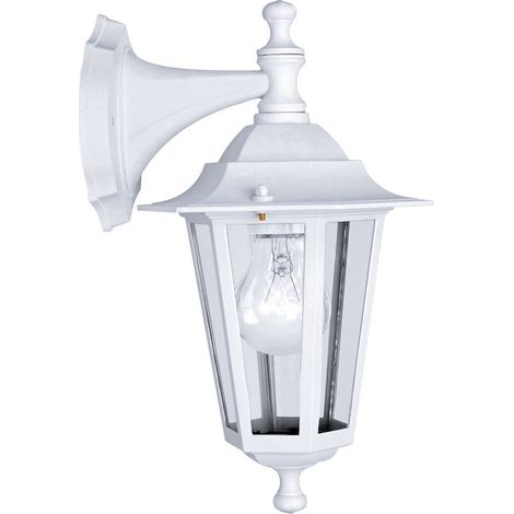 Applique murale extérieure blanche IP44 en aluminium – Éclairage E27 pour balcons et terrasses – Installation rapide et durable – Eglo (1/8)
