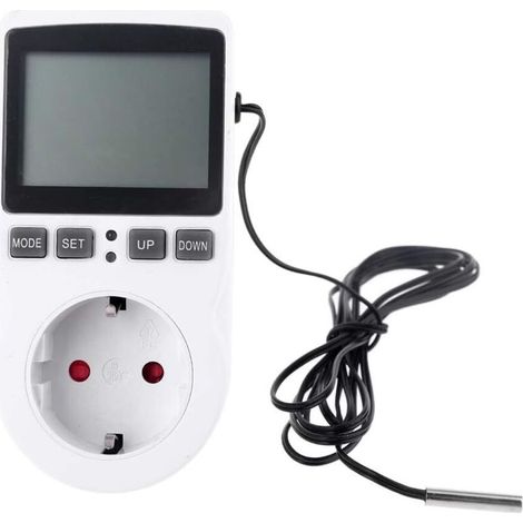 Thermostat Numérique Prise Contrôleur de Température Sortie 1.7m Sonde 220V 110V 15A ℃ Chauffage Refroidissement Contrôle pour Couveuse Semence Thermostat minuterie interrupteur prise de contrôle de t