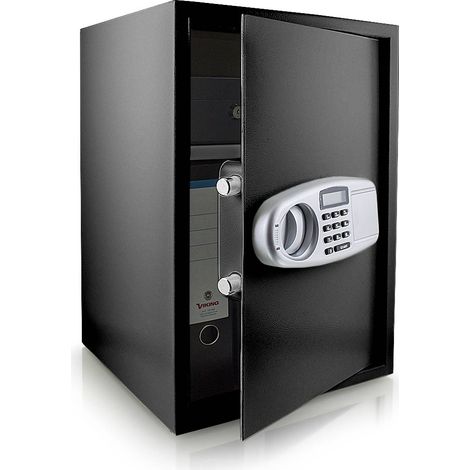 Bituxx Tresor Wandtresor Möbeltresor Safe Aktentresor Geldschrank Maße(B/H/T): 350 mm x 520 mm x 360 mm - Türstärke: 4 mm schwarz