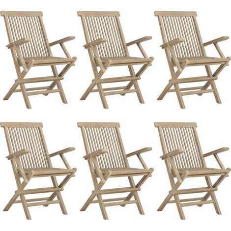 Maison Exclusive - Gartenstühle 6 Stk. Klappbar Grau 56x61x89 cm