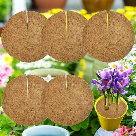 Disque de Paillage en Fibre de Noix de Coco - 30 cm - Pour Protection des Plantes - Jardin Balcon Pot de Fleurs - 5 Pièces (1/5)