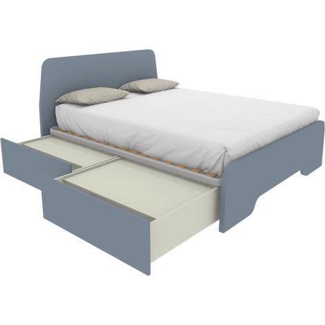 Letto matrimoniale 160x200 con testate sagomate e cassettoni - Avio