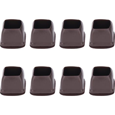 Ensemble de 8 protections de pieds de chaise en TPE pour sols, compatibles avec tables et tabourets, marron, taille L. (1/5)