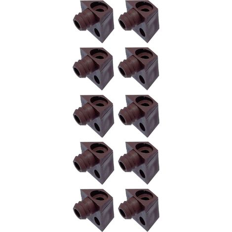 10x Taquet de renfort ferrure d'assemblage en plastique marron insert Ø11mm Meuble Connecteur Support Rapide Pratique Cale Tablette (1/2)
