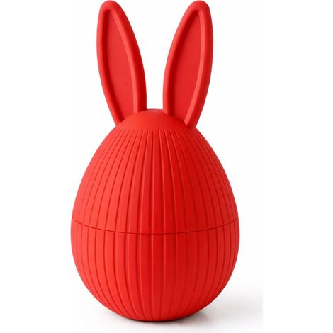 Œuf de Pâques avec oreilles de lapin, rouge, boîte décorative (1/3)