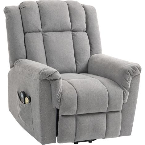 Fauteuil releveur électrique avec fonction massage et chauffage, fauteuil relax électrique dossier inclinable gris foncé (1/5)