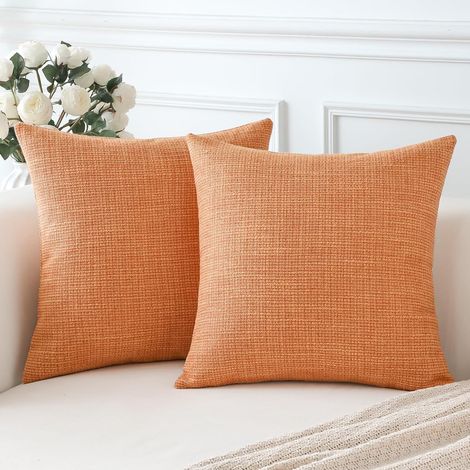 Lot de 2 Housses de Coussin, Lin Polyester, Fermeture Invisible, Décoration Salon Chambre, 45x45cm (1/5)