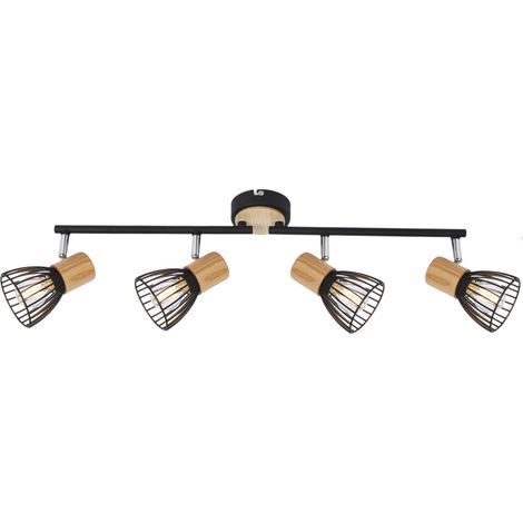 Plafonnier Candellux Antica 94-61201 noir bois 4xE14