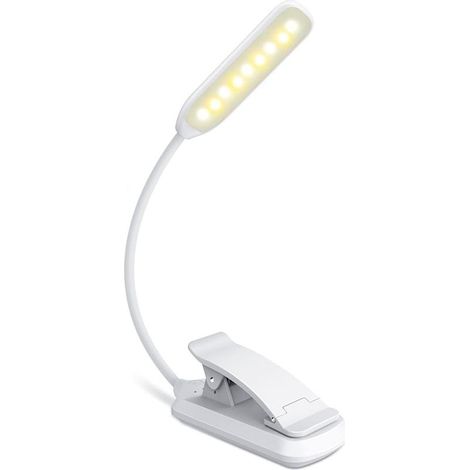 9 LED Lampe de Lecture, Rechargeable Liseuse Lampe en 3 Mode Luminosité (Blanc Froid/Jaune Chaud), Gradation Progressive Liseuse pour Livre au Lit, Pince Lampe Livre pour Lecture Nocturne Voyages-Fei (1/5)