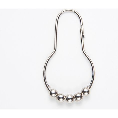 BEBUSINGOTO Paquete de 24 anillas para cortina de ducha con bolas de acero inoxidable cromado y rodillos metálicos resistentes a la oxidación para baño. (1/5)