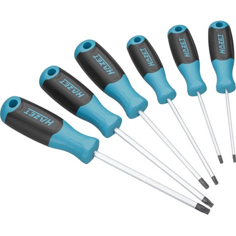 Hazet Serie 811 Juego de 6 destornilladores azules antideslizantes