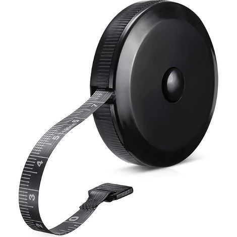 (Qualité professionalnelle) Mètre Ruban Souple Compact 60 Taschen / 150 cm – Automatische Anmeldung, Allié-Farbe (Schwarz) (1/5)