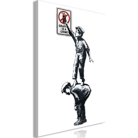 Tableau Imprimé "Graffiti is a Crime" 40 x 60 cm (1/2)