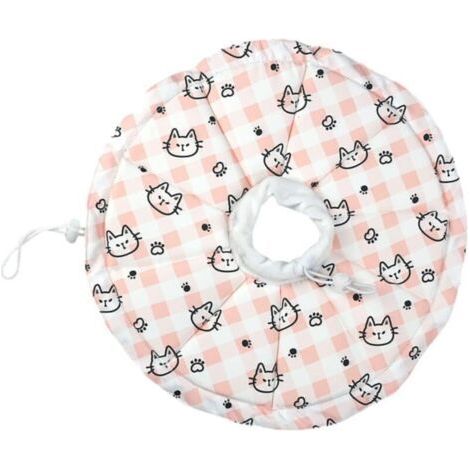 Collier pour chat réglable, souple et anti-fuite, collier de protection réglable pour chats après une chirurgie ou une blessure (tour de cou optimal 12-25 cm (S)) (1/5)