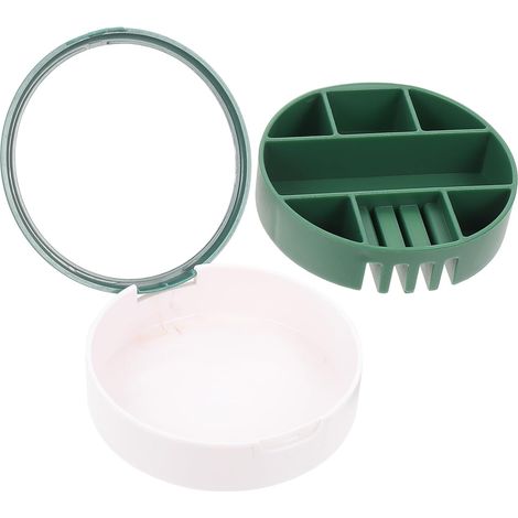 Boîte À Bijoux Ronde Avec Miroir Et Compartiments Multiples Idéale Pour Boucles D'oreilles Montres Bijoux Vintage Idéale Pour Les Appartements Universitaires (1/5)