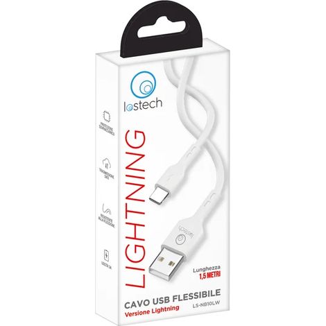 CAVETTO LIGHTNING lungh. 1,5 mt. - col. bianco - LOSTECH (1/3)