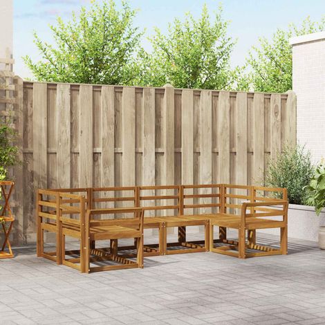 Outdoor-Sofagarnitur 6 pcs Natur Massivholz Akazie (1/5)