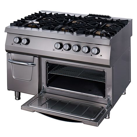 Cuisinière Premium Gaz - 6 Brûleurs - Four - Prof. 90 cm - Réf 8507 - Maxima