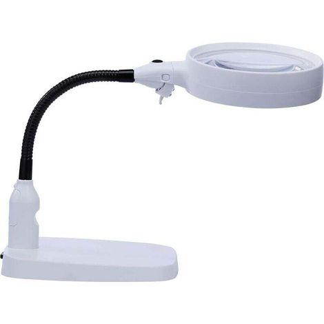 Große 10-fache Vergrößerungslupe mit Licht und Stativ, faltbares Design mit 6-LED-Lupenleuchte für Arbeiten im Nahbereich