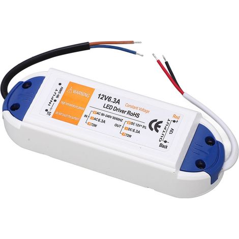 Alimentation LED 72W 6.3A 12V AC90‑240V pour Ruban LED, Spot LED et Éclairage LED (1/5)