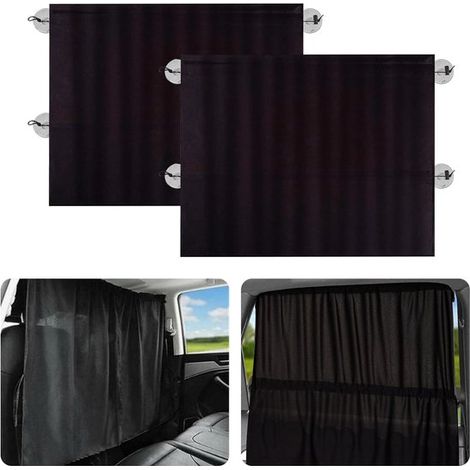 Protection solaire pour bébés - Rideaux d'intimité - Lot de 2 - Noir - 65 x 50 cm