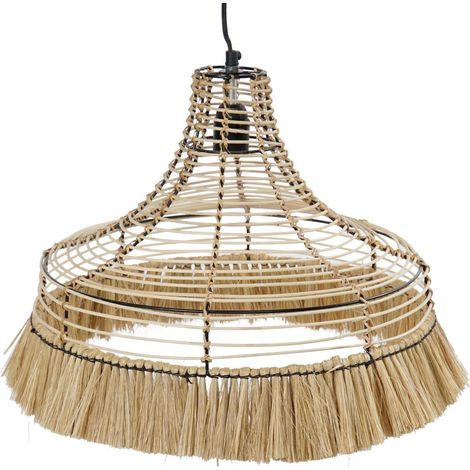 Suspension élégante en jute et métal pour salon chaleureux - Nuance naturelle de jute et métal (1/5)