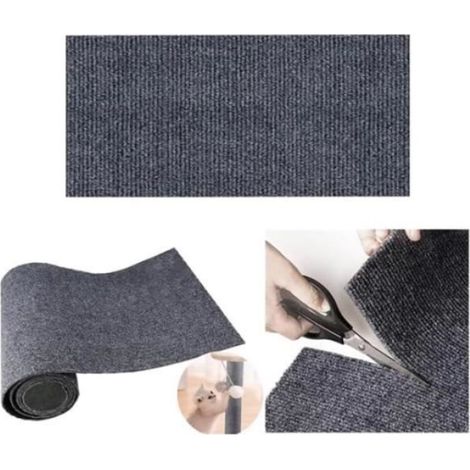 Tapis À Gratter Auto-Adhésif Pour Chat - 40 cm x 200 cm - Pour Mur Plancher Porte Carrelage Verre - Gris