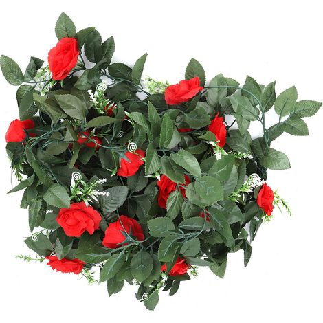 Guirlande De Roses En Soie - Décoration Murale Réaliste Pour Mariage Et Fête - Lot De 2 Pièces (1/5)