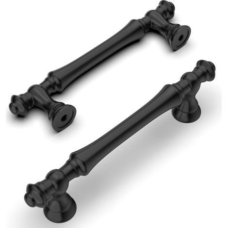 YMYNY 6er-Pack schwarze Möbelgriffe, 96 mm Lochabstand, Schubladengriffe für Küchenschränke, schwere Schrankgriffe aus Zinklegierung, Schubladengriffe, Türgriffe (1/5)