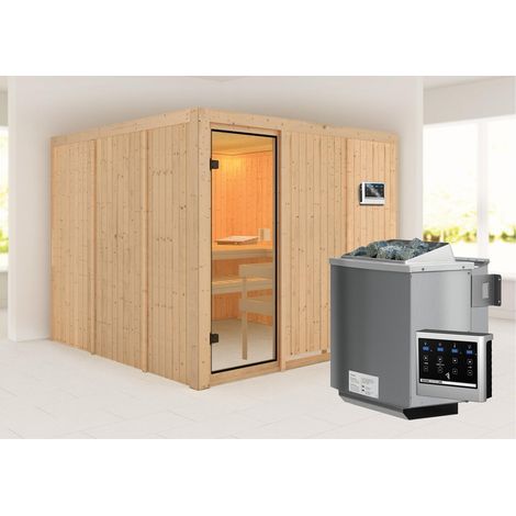 Arvika Front, 9kW Bio ext. bronzierte Ganzglastür