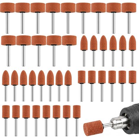 42 Pièces Meules Abrasives Montées Pour Outils Rotatifs, 1/8" Tige Kit De Meulage Et Polissage Pour Métal Verre Pierre Bijoux Bricoleurs Polissage Meulage Embout Artisans (1/5)