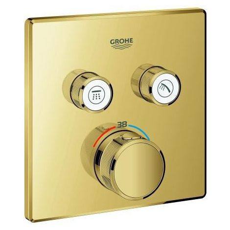 Thermostat carré Grohtherm SmartControl 29124 FMS 2 ASV acier satiné
