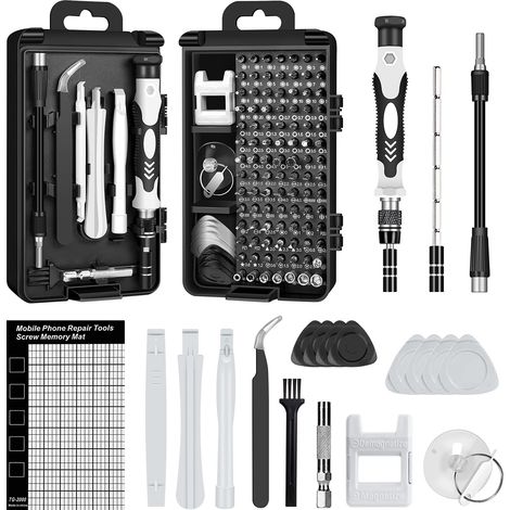 122 en 1 Mini Set de Tournevis de Précision Kit Outil Petite Boîte Tournevis Ordinateur Portable Démontage Pour Réparation, Lunettes, Bricolage, Montre, Smartphone (1/5)
