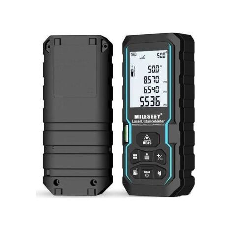 Pr Télémètre Laser Numérique , LM50 50m Mètre Laser numérique,Mesure du théorème de Longueur/Zone/Volume/Théorème de Pythagore avec Rétroéclairage LCD , IP54 (1/4)
