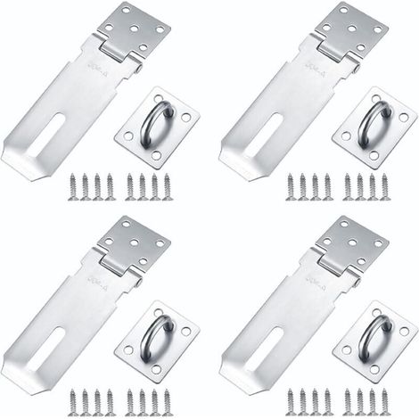 4 Pcs Porte Cadenas,Loquet Cadenas,Loquet de Cadenas,Loquet Porte Exterieur, Loquet porte Cadenas,Loquet de Porte avec Vis,Cadenas Porte pour Portes,Armoires