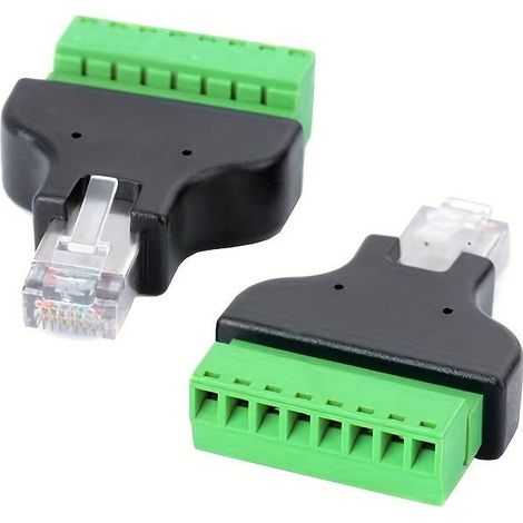 Conector de red RJ45 CAT6 terminal de tornillo macho  Negro (1/5)