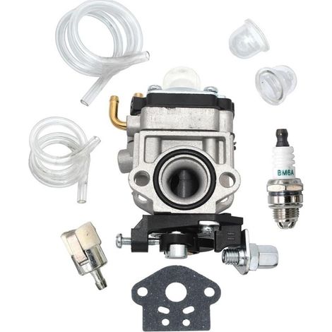 Filtro benzina con tubo flessibile, adatto a motori per tosaerba da 52cc, 49cc e 43cc, compatibile con vari tosaerba e motoseghe. (1/4)