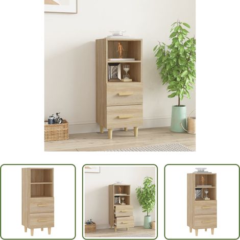 Holzwerkstoff - Sideboard Sonoma-Eiche 34,5x34x90 cm Holzwerkstoff (1/5)