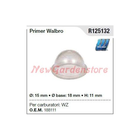 Primer WALBRO ORIGINALE carburatore WZ DECESPUGLIATORE MOTOSEGA R125132