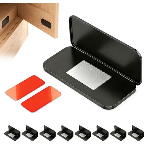 Lot de 8 aimants ultra, fins pour portes placard, sans perçage, car (1/5)